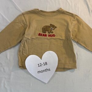 Gymboree - Long sleeve Tan Bear Hug Tee